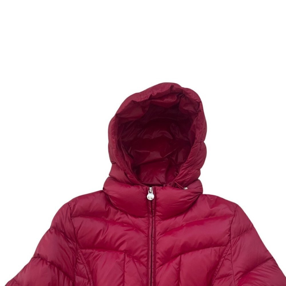 Laundry By Shelli Segal red down puffer hooded winter jacket size M - Picture 2 of 5
